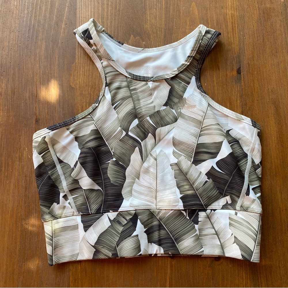 Stronger Tropical Leaf Print Women's sport  bra / top